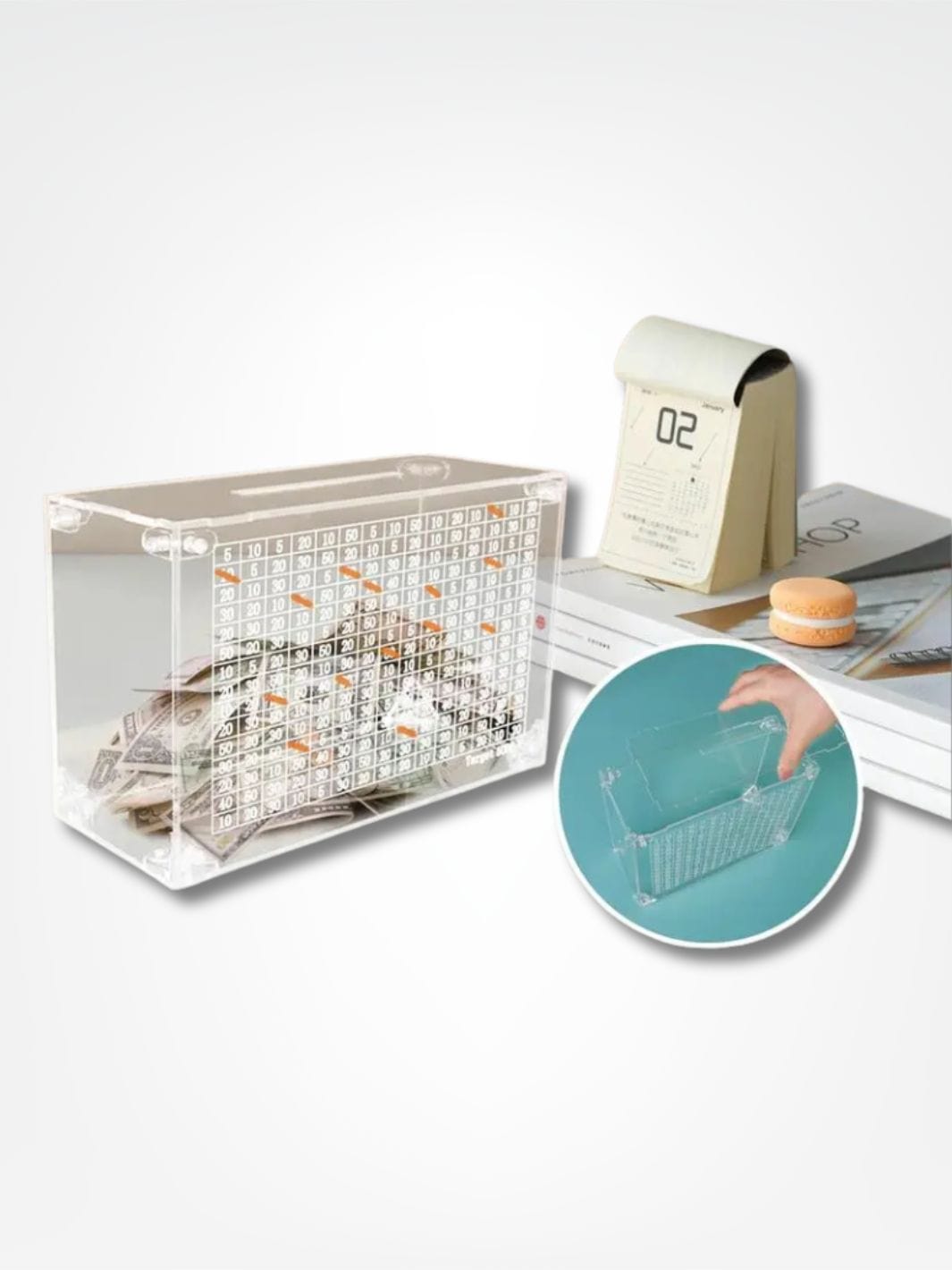 Grande tirelire transparente <br> Objectif 5000 ! Transparente / 5000