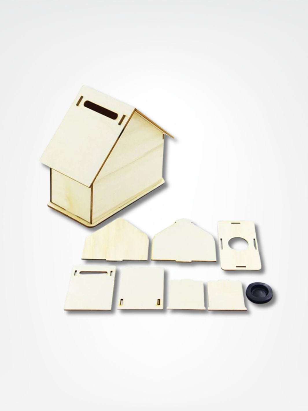 Tirelire à personnaliser <br> La maison en bois Bois clair / Pack de 4