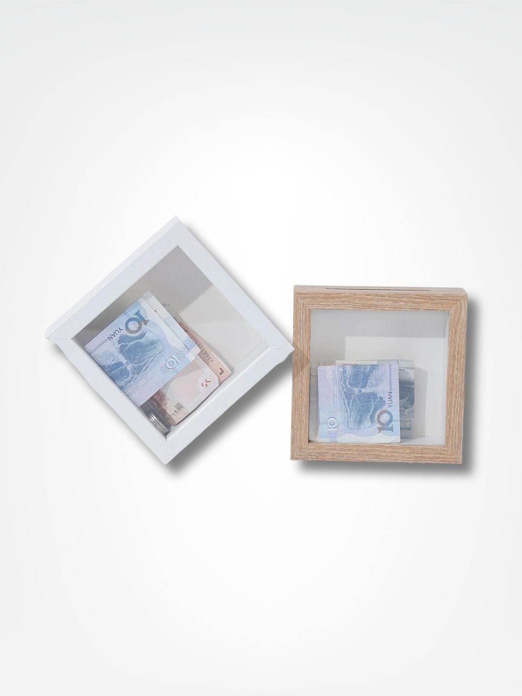 Tirelire bois transparente <br> Le cadre de décoration