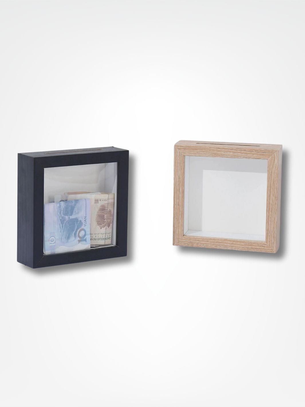Tirelire bois transparente <br> Le cadre de décoration