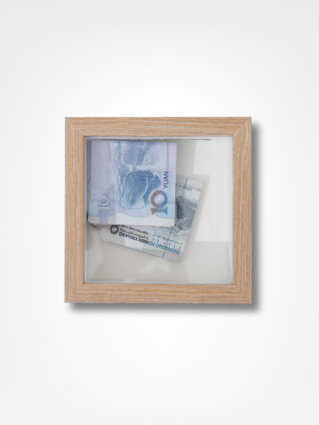 Tirelire bois transparente <br> Le cadre de décoration Bois clair