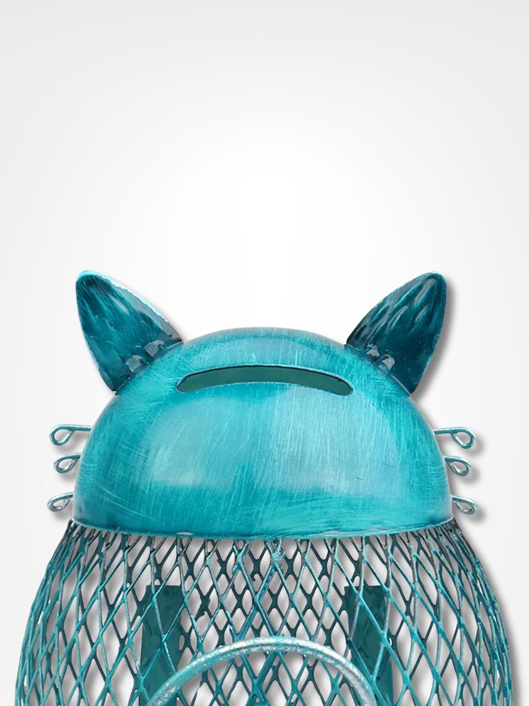 Tirelire chat métal <br> Économie Féline Bleu