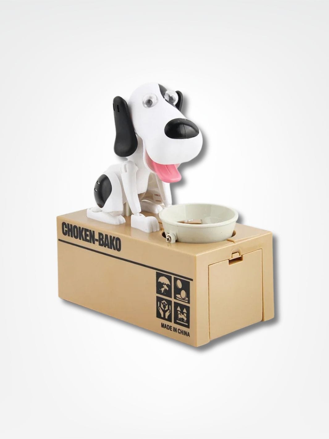 Tirelire chien <br> Le chien affamé Noir & Blanc