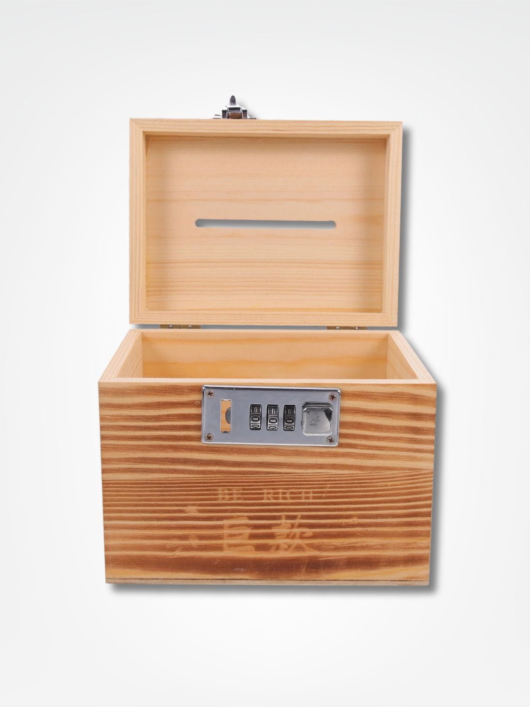 Tirelire coffre en bois <br> Trésor Artisanal Bois clair