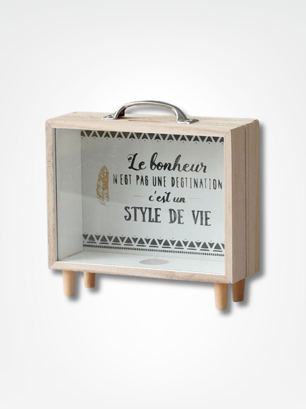 Tirelire décorative <br> La mallette en bois