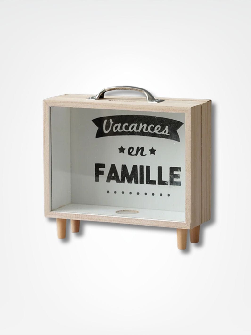 Tirelire décorative <br> La mallette en bois