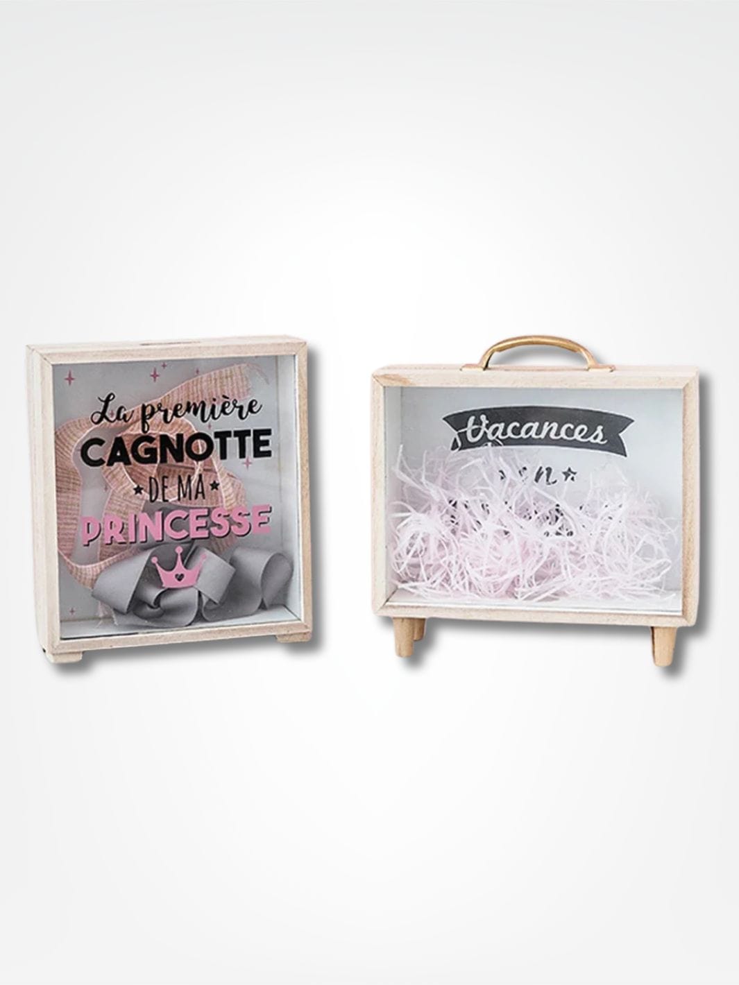 Tirelire décorative <br> La mallette en bois