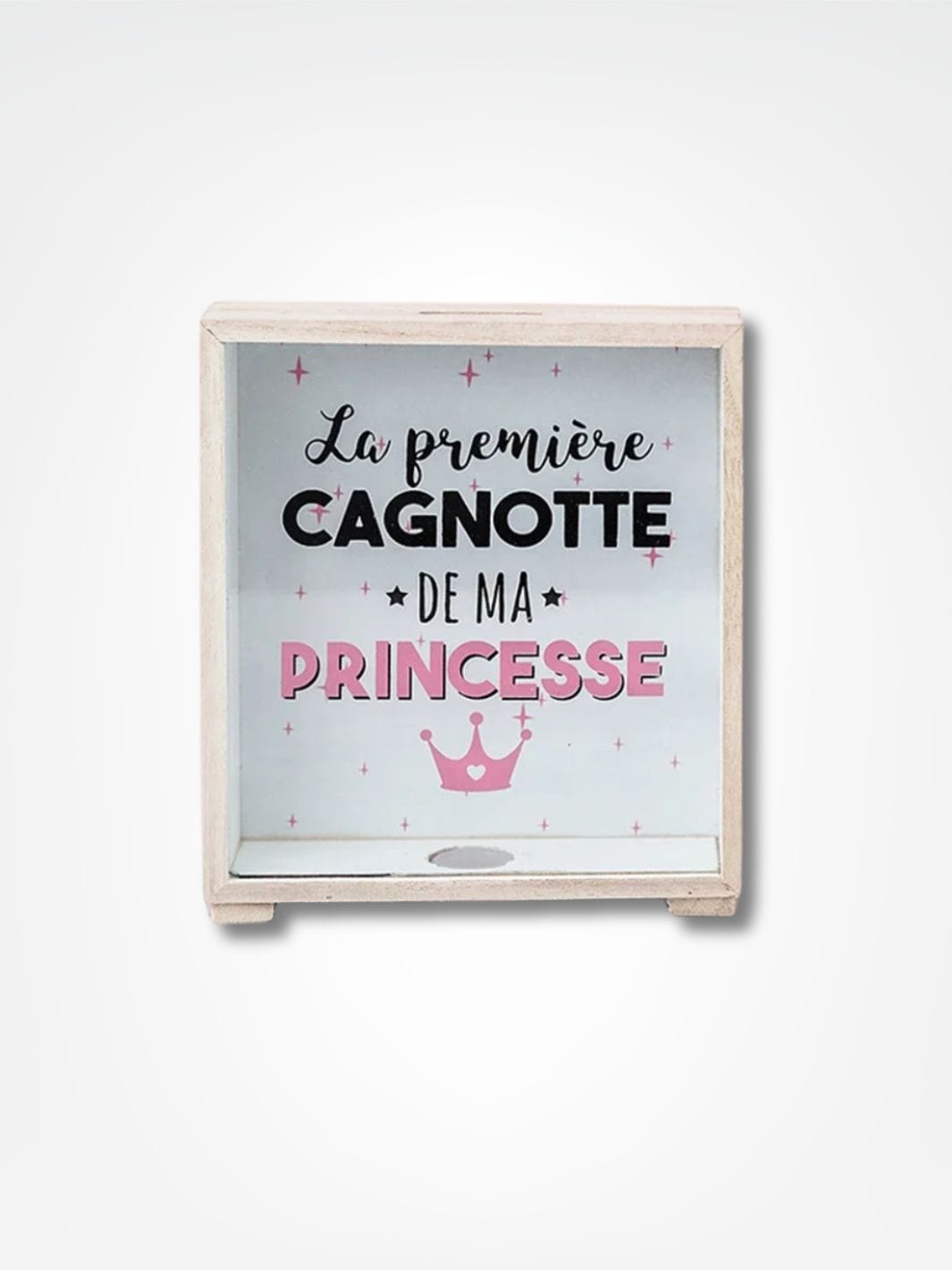 Tirelire décorative <br> La mallette en bois Bois clair / Princesse