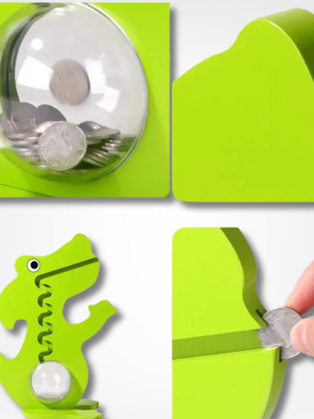 Tirelire enfant garçon <br> Le dinosaure géant Vert