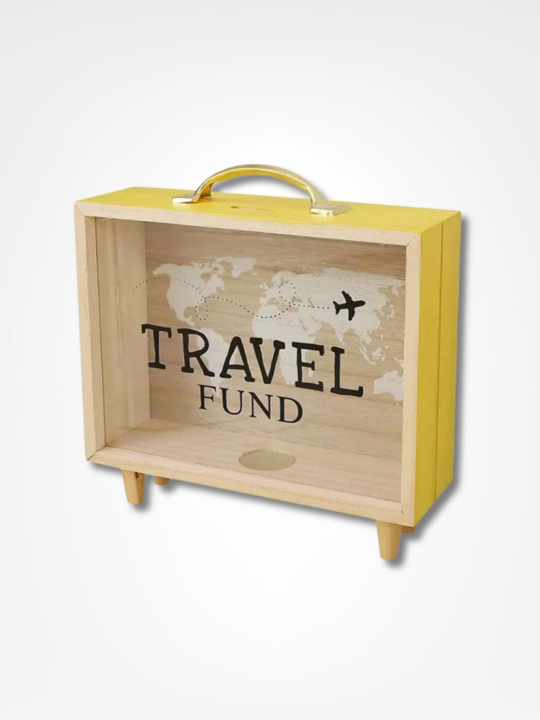 Tirelire épargne <br> Objectif Voyage Jaune