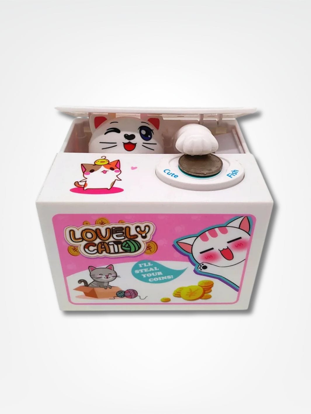 Tirelire japonaise chat <br> Magique et Automatique Blanc