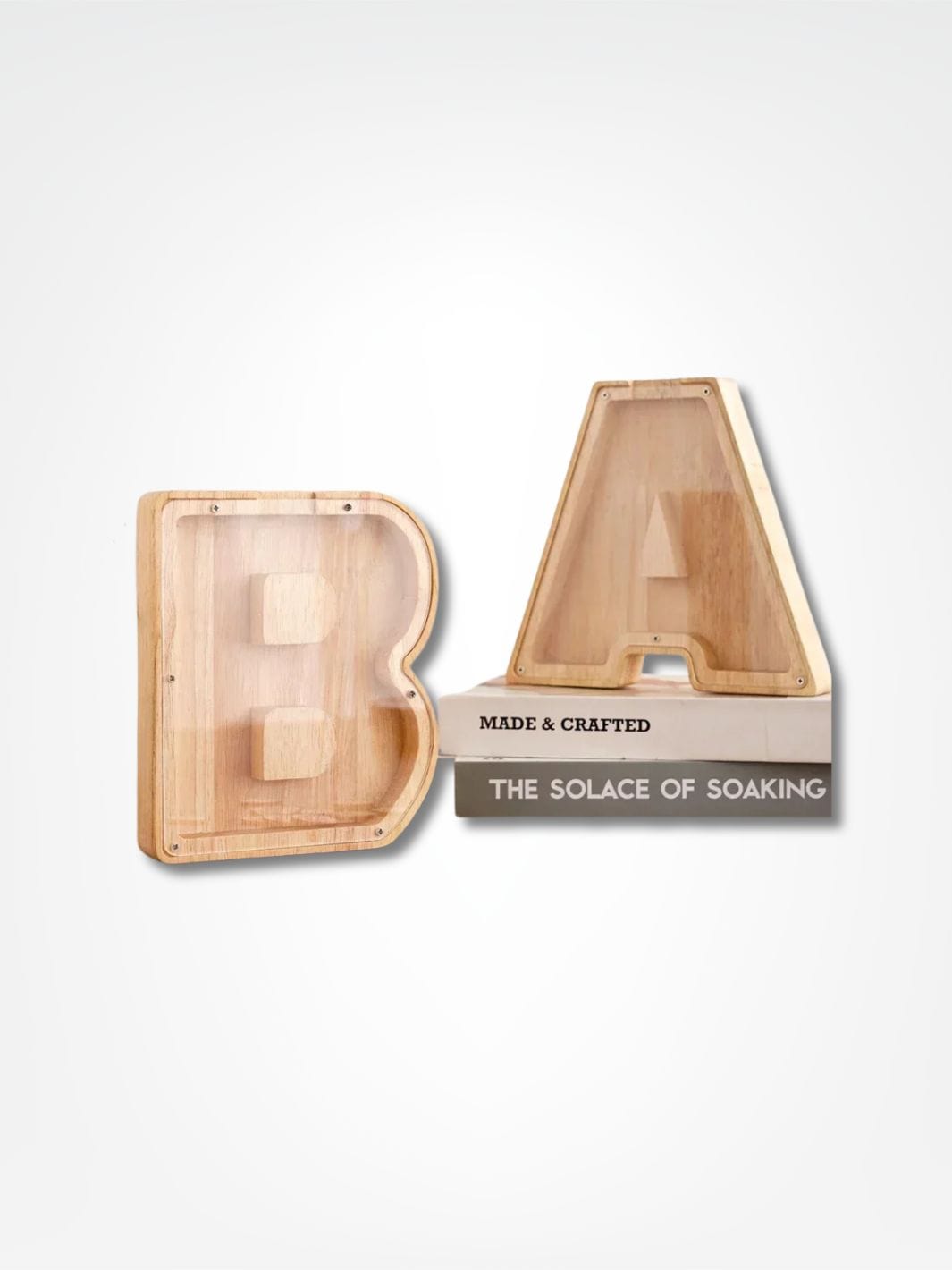 Tirelire personnalisée en bois <br> Mon initial personnalisé