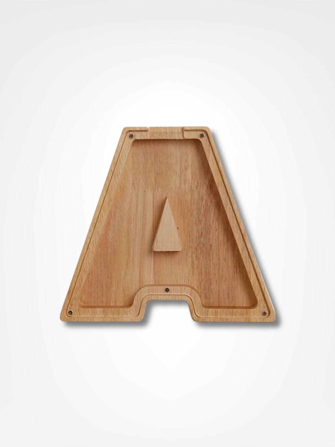 Tirelire personnalisée en bois <br> Mon initial personnalisé Bois clair / A