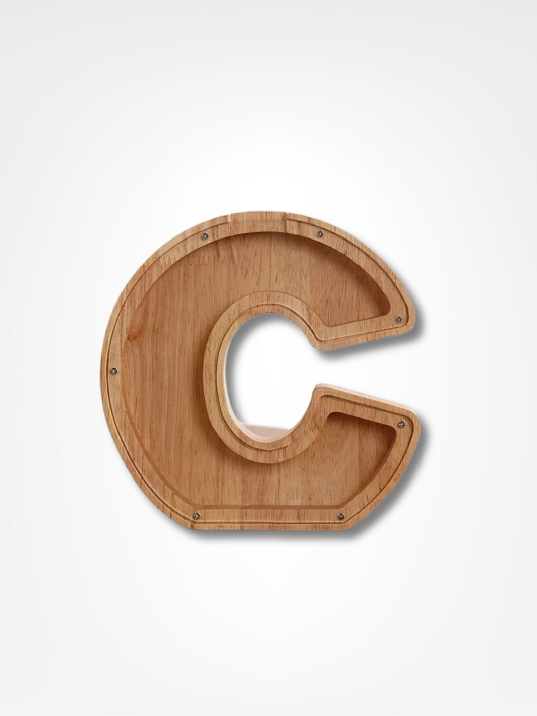 Tirelire personnalisée en bois <br> Mon initial personnalisé Bois clair / C