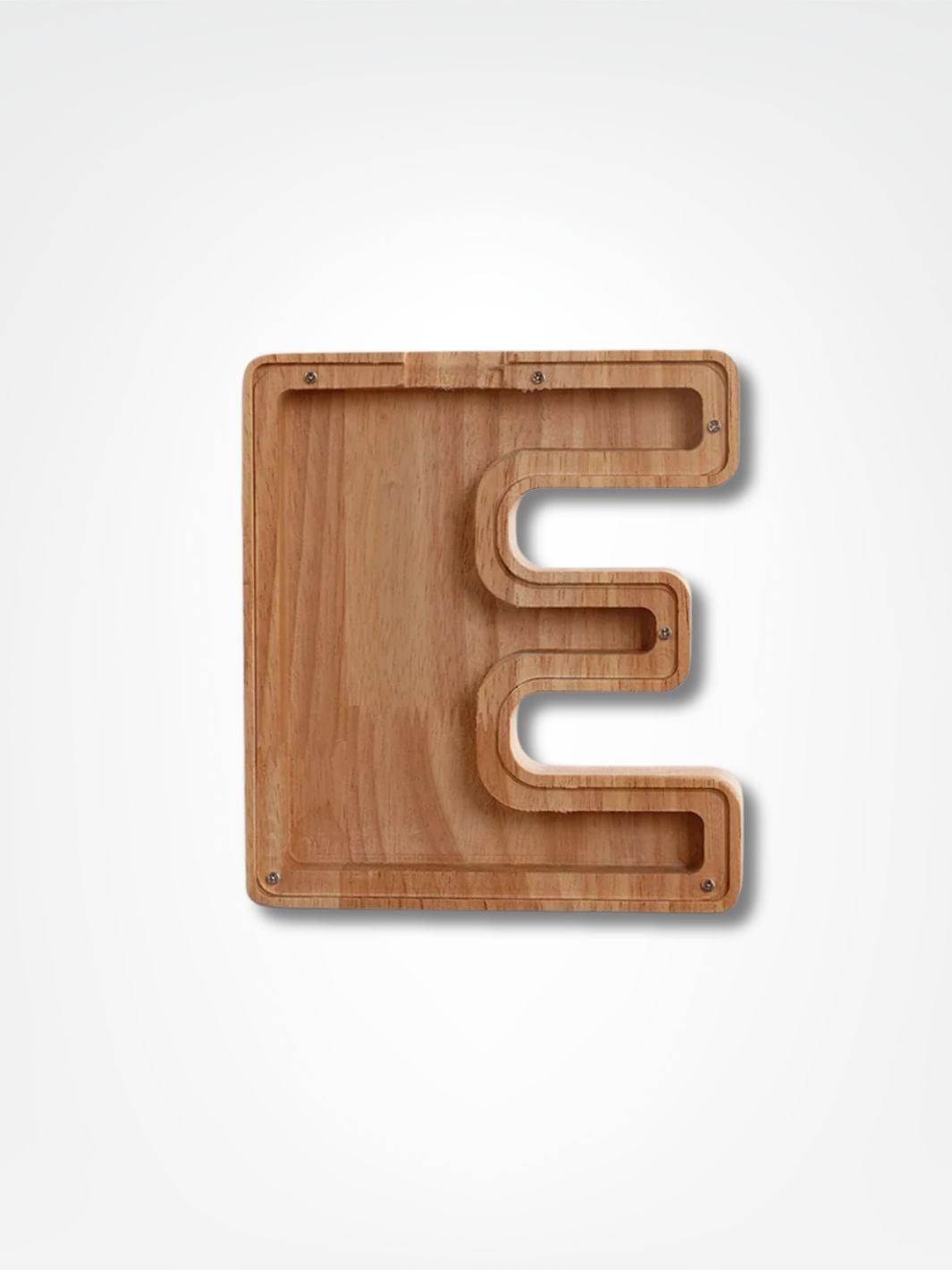 Tirelire personnalisée en bois <br> Mon initial personnalisé Bois clair / E