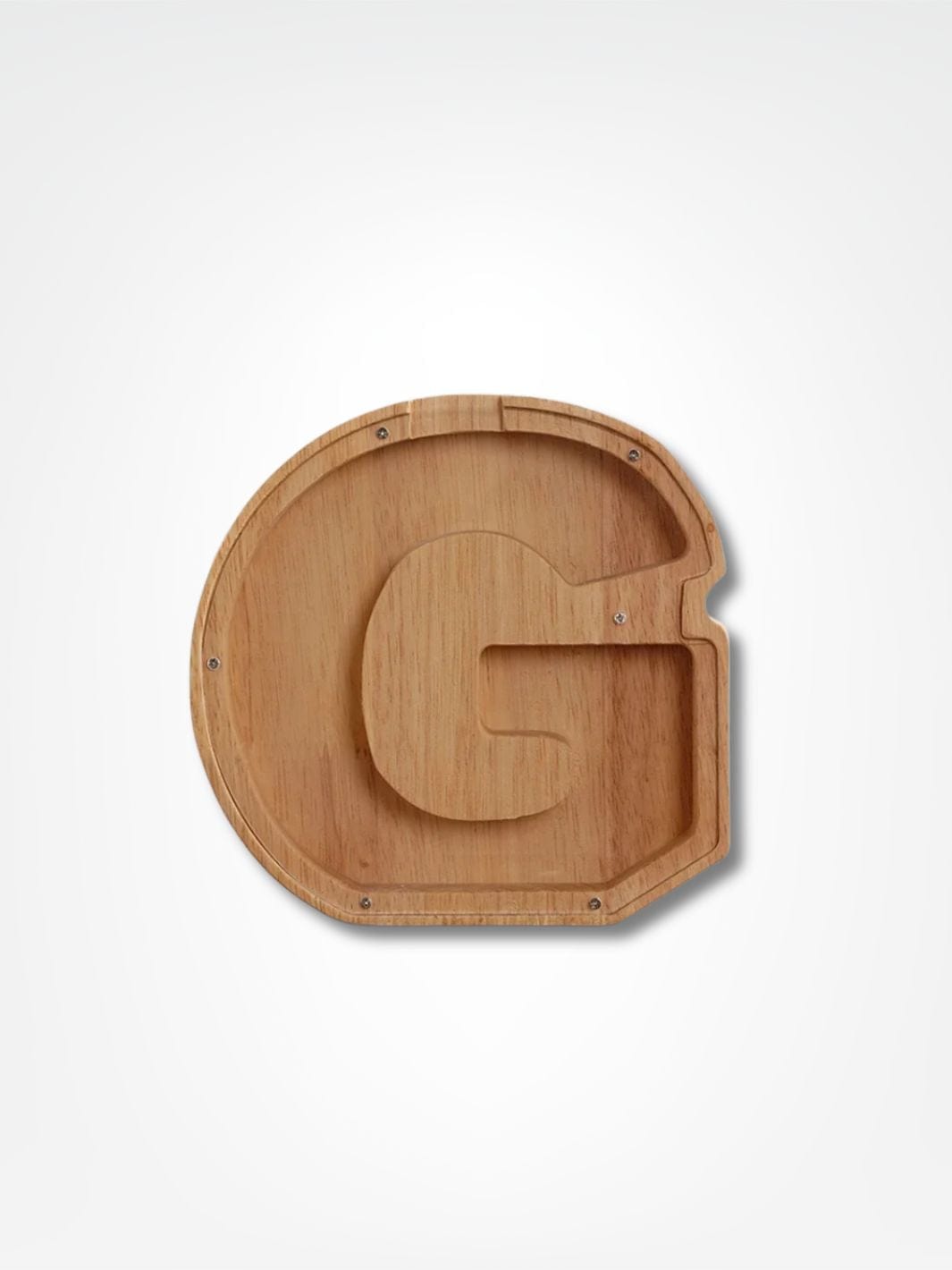 Tirelire personnalisée en bois <br> Mon initial personnalisé Bois clair / G
