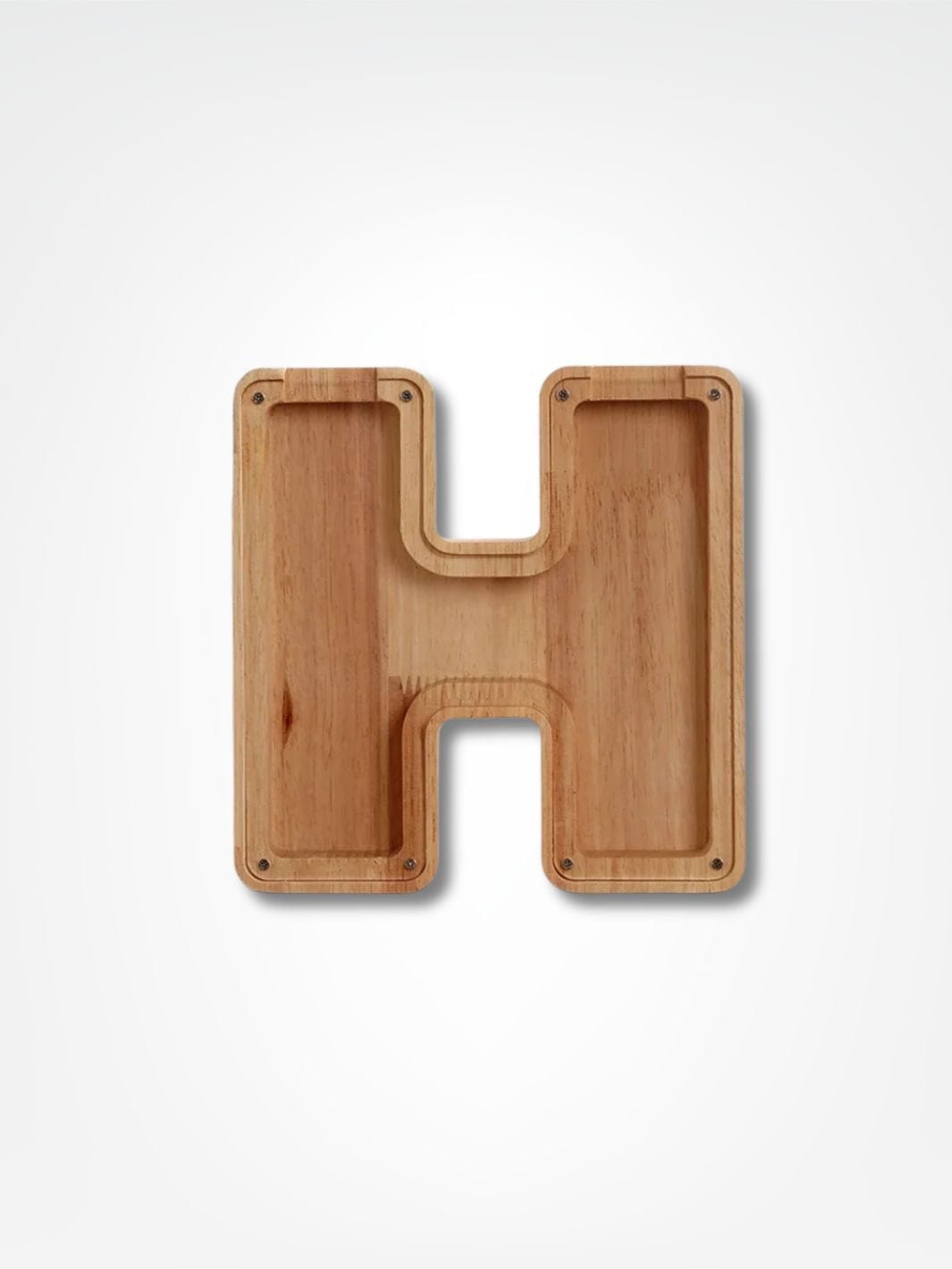 Tirelire personnalisée en bois <br> Mon initial personnalisé Bois clair / H