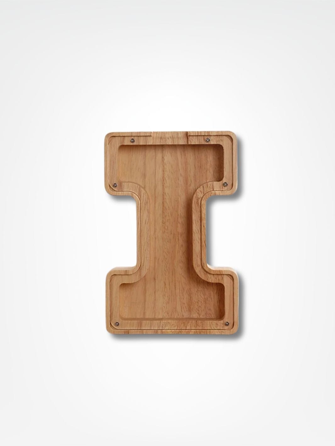 Tirelire personnalisée en bois <br> Mon initial personnalisé Bois clair / I
