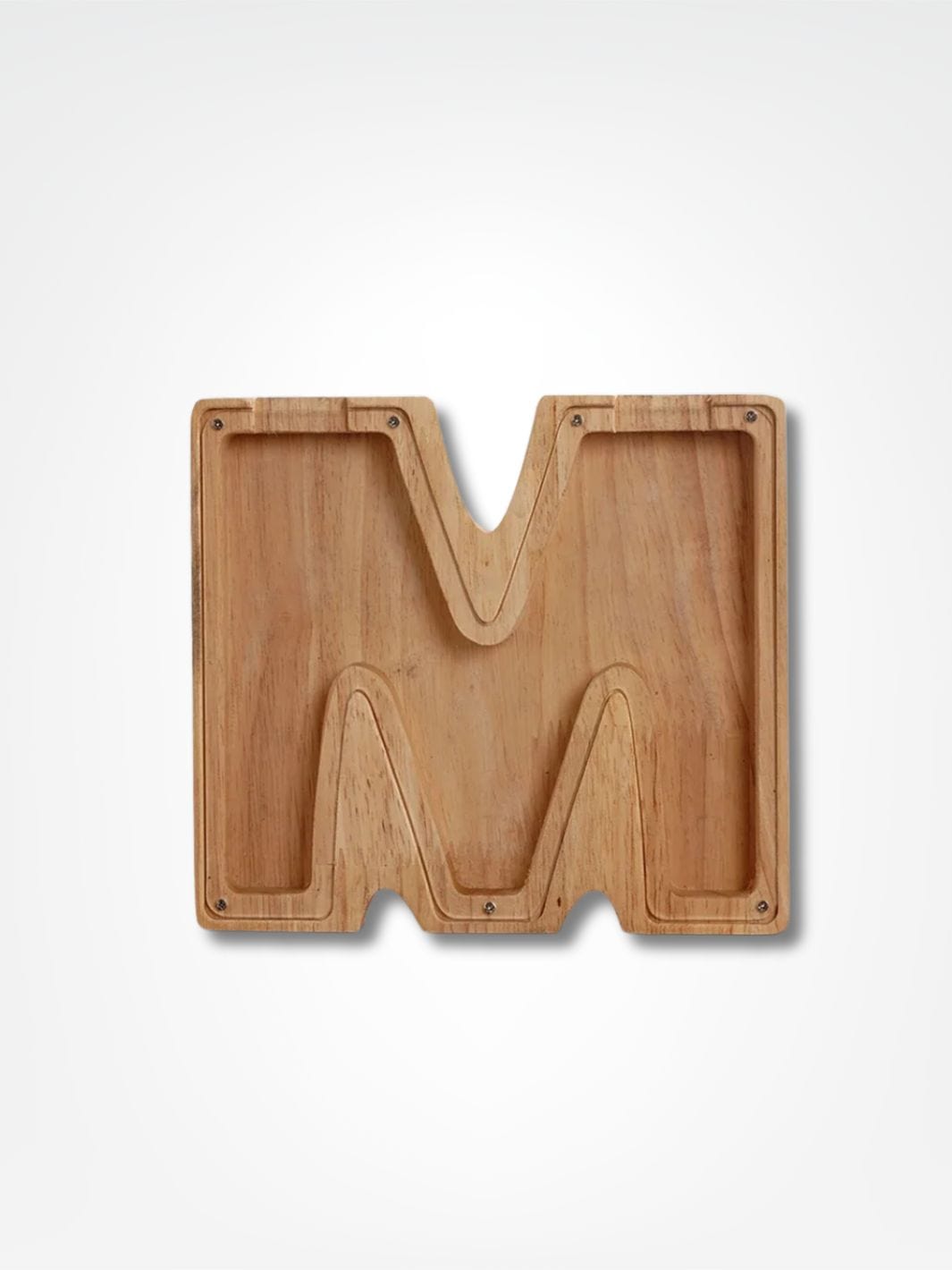 Tirelire personnalisée en bois <br> Mon initial personnalisé Bois clair / M