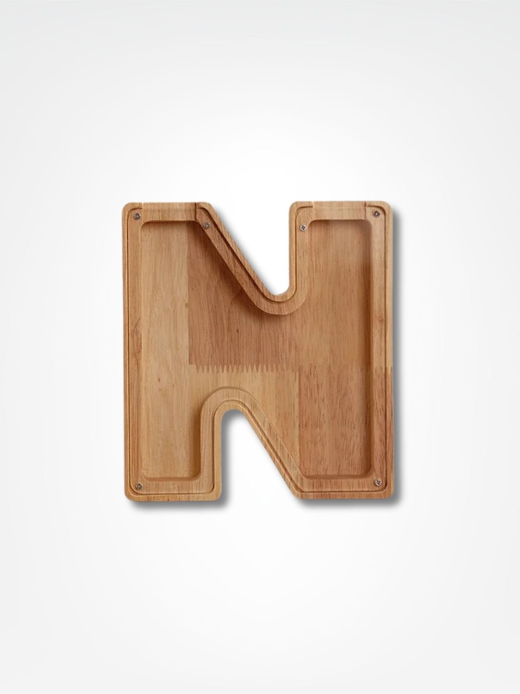 Tirelire personnalisée en bois <br> Mon initial personnalisé Bois clair / N