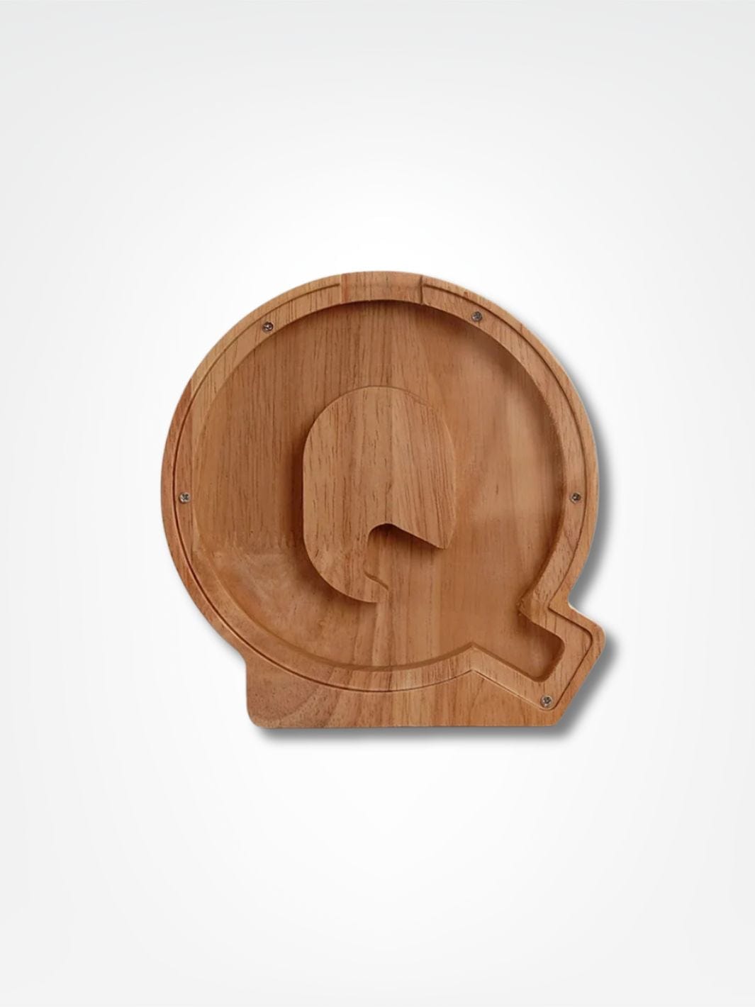 Tirelire personnalisée en bois <br> Mon initial personnalisé Bois clair / Q