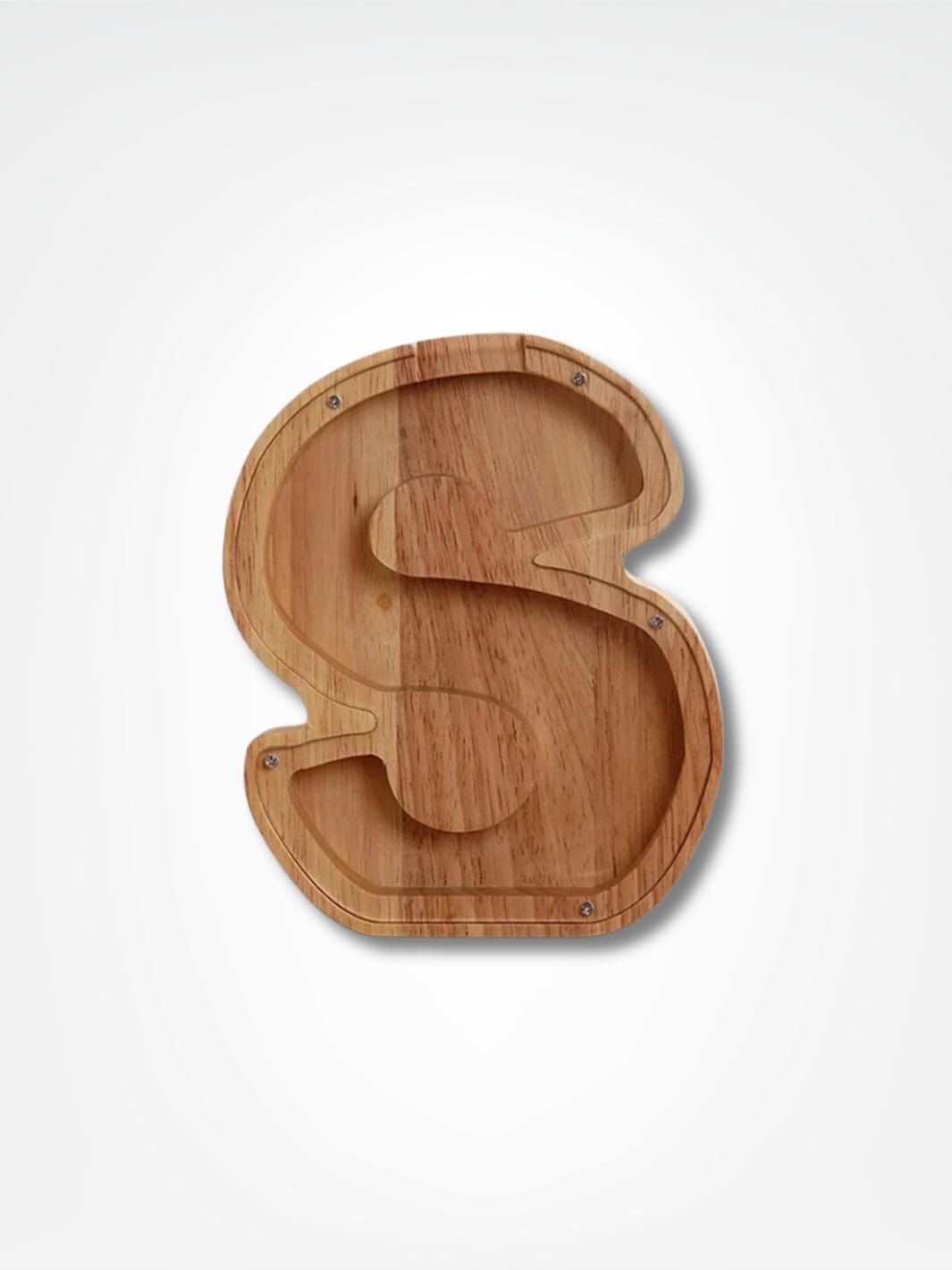 Tirelire personnalisée en bois <br> Mon initial personnalisé Bois clair / S