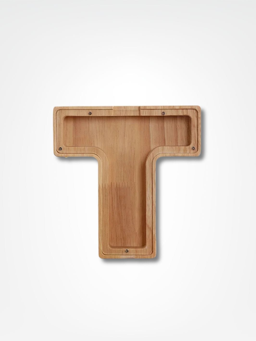 Tirelire personnalisée en bois <br> Mon initial personnalisé Bois clair / T