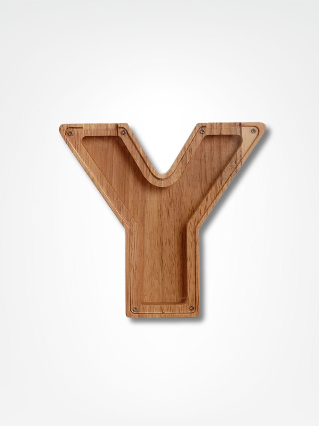 Tirelire personnalisée en bois <br> Mon initial personnalisé Bois clair / Y
