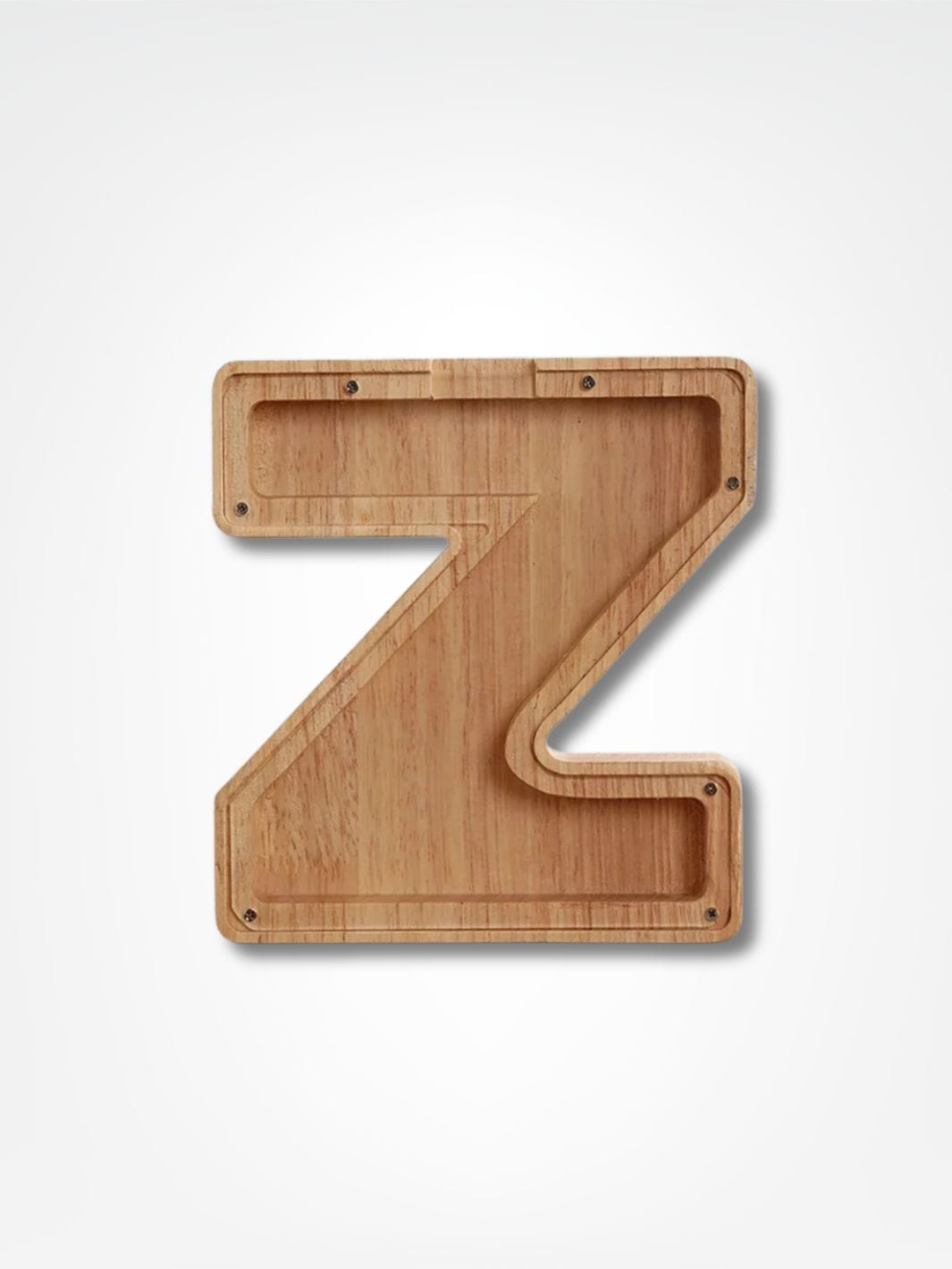Tirelire personnalisée en bois <br> Mon initial personnalisé Bois clair / Z