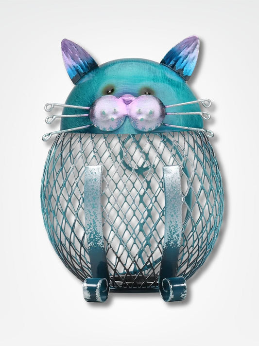 Grande tirelire chat <br> Le chat riche Métal