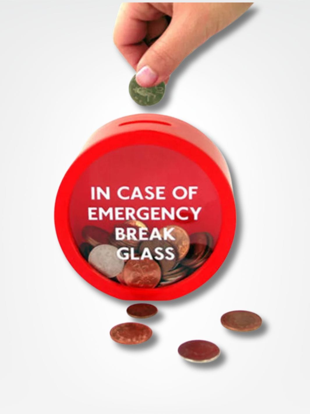 Tirelire à casser <br> Le trésor d'urgence Rouge