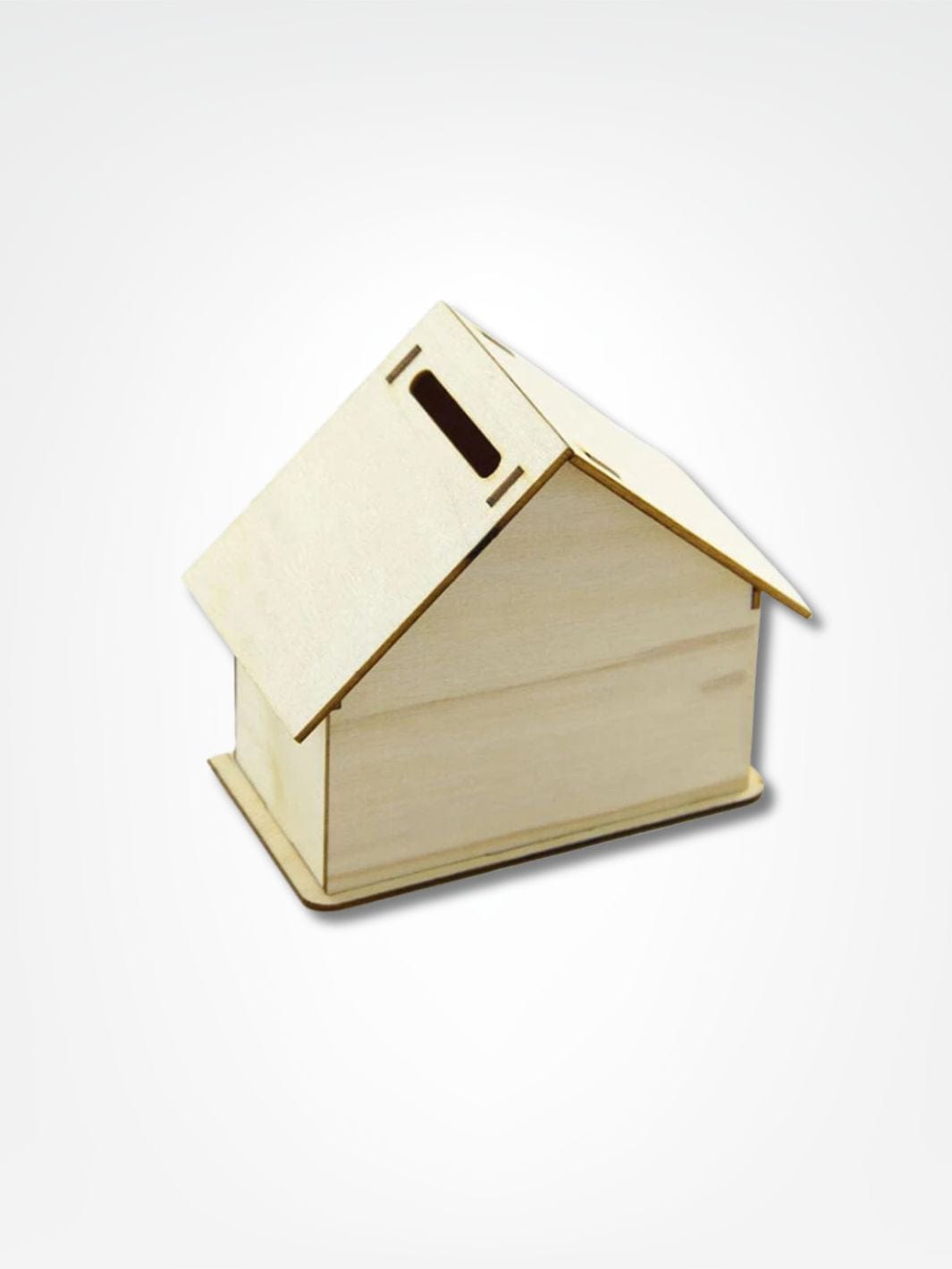 Tirelire à personnaliser <br> La maison en bois Bois clair / Pack de 4