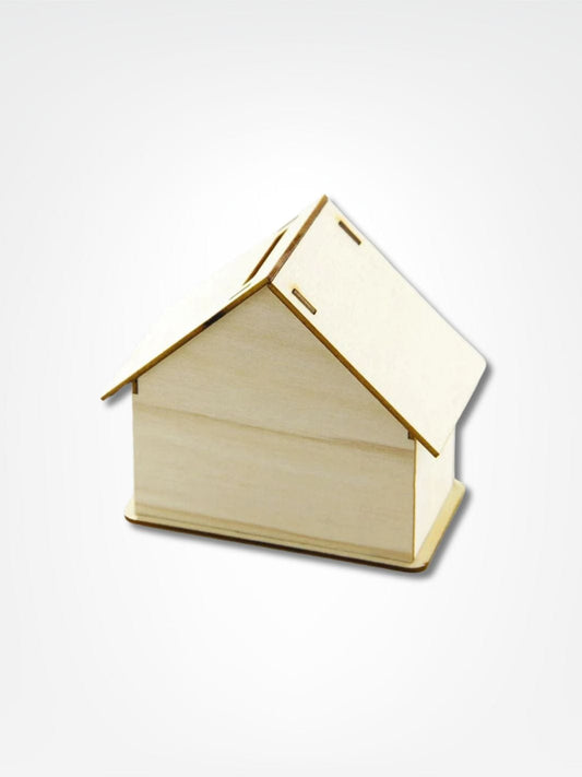 Tirelire à personnaliser <br> La maison en bois Bois clair / Pack de 4