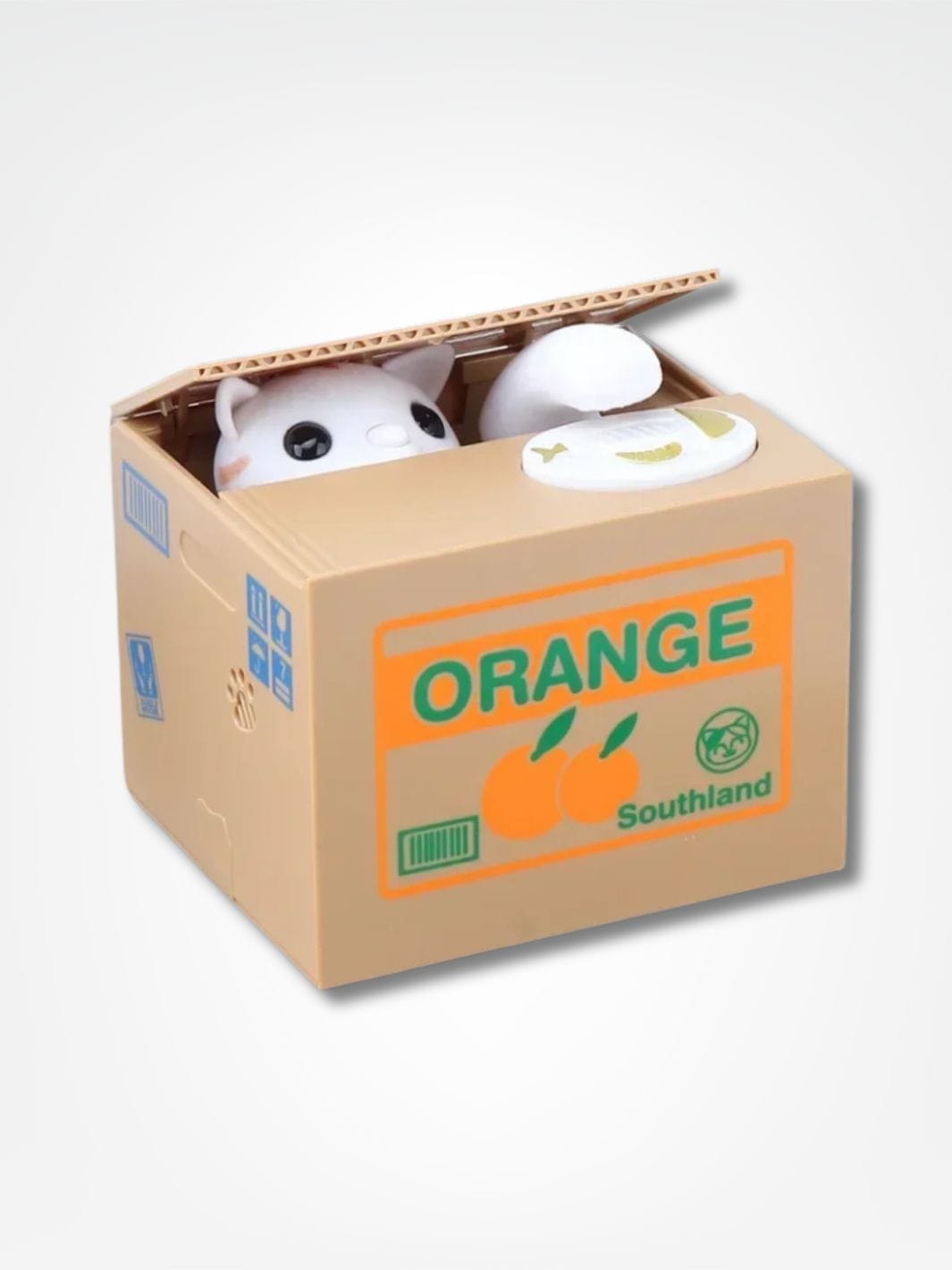 Tirelire automatique <br> Le chat voleur de pièces Blanc