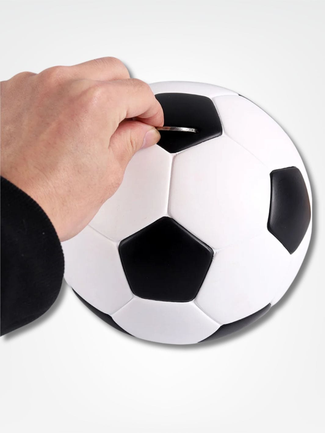 Tirelire ballon de foot <br> Tirelire du Champion Noir & Blanc