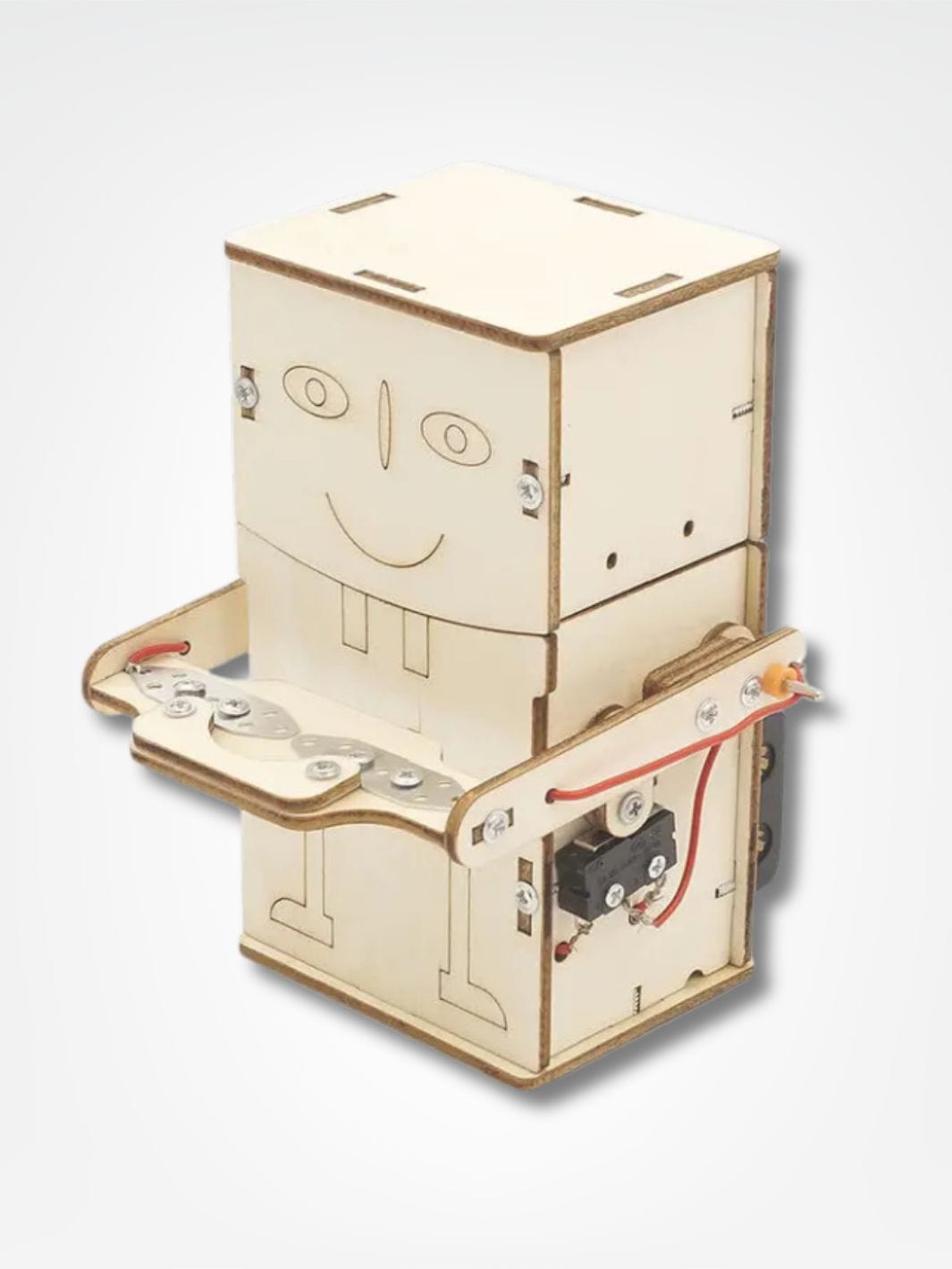 Tirelire bonhomme de bois <br> Le gourmand Bois clair / Robot Gardien