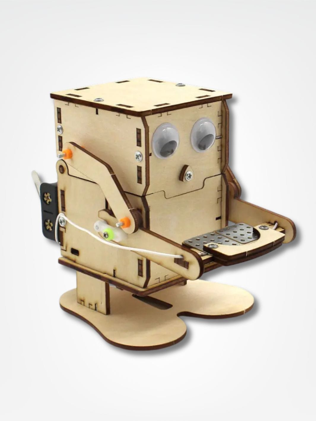 Tirelire bonhomme de bois <br> Le gourmand Bois clair / Robot Glouton