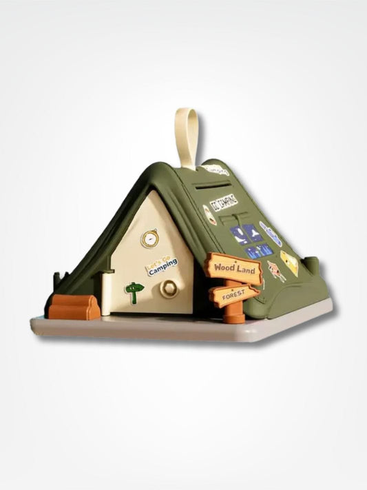 Tirelire camping <br> L’abri du petit épargnant Vert