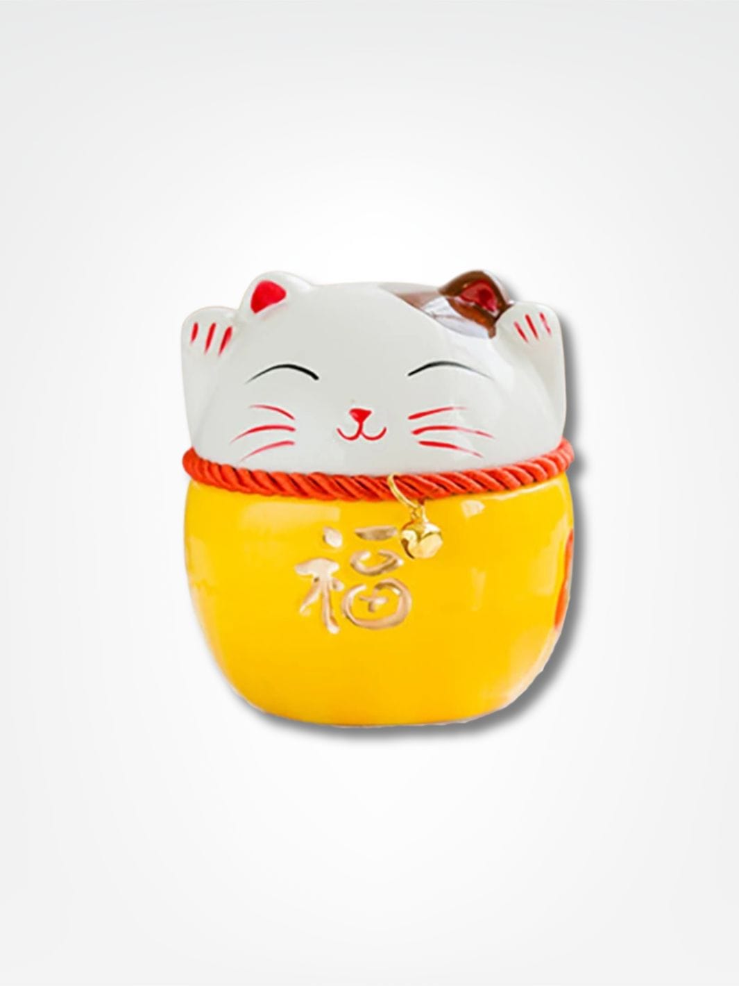 Tirelire chat japon <br> Trésor du Maneki Jaune