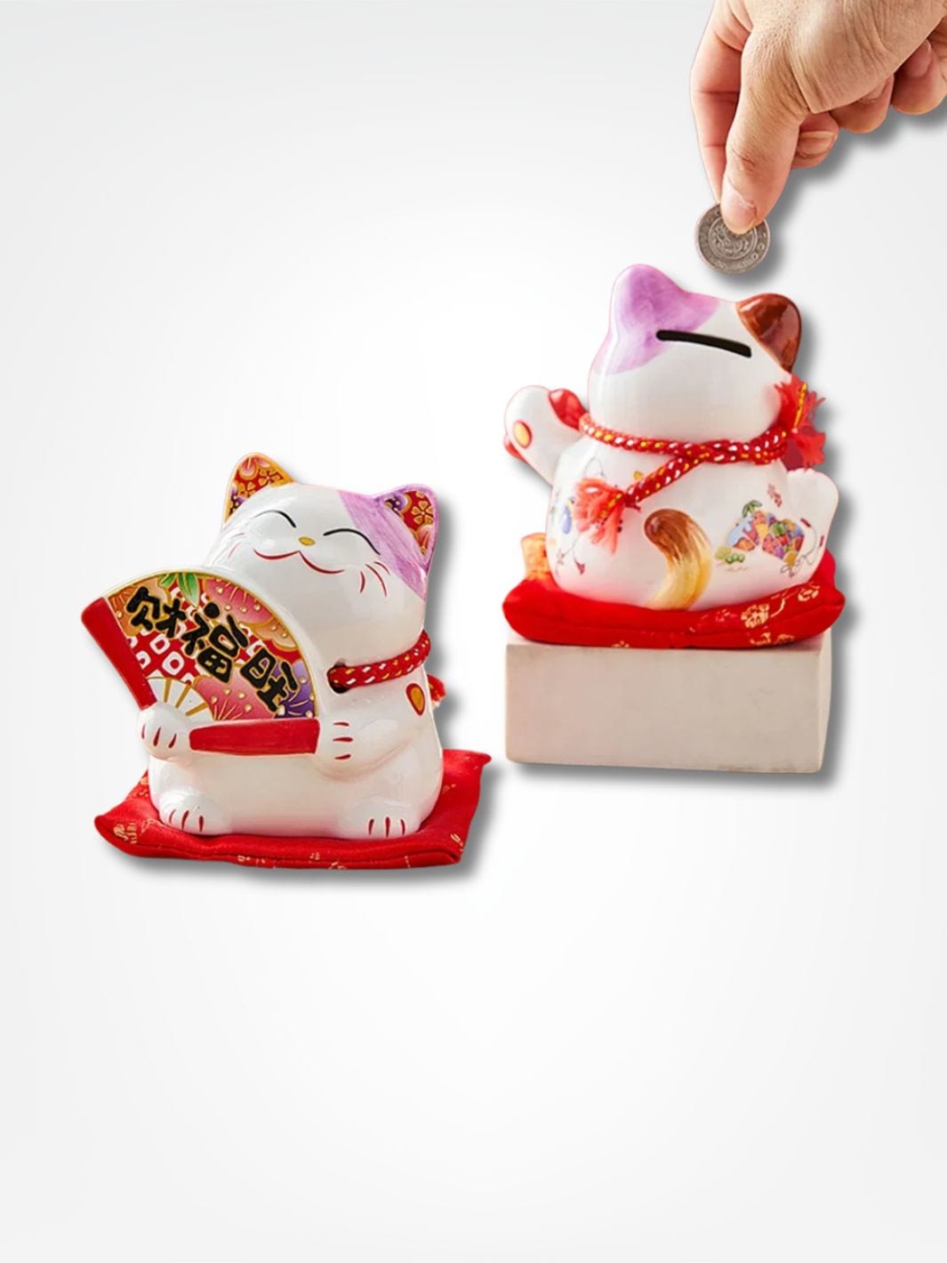 Tirelire chat porte bonheur <br> Maneki-neko de la chance