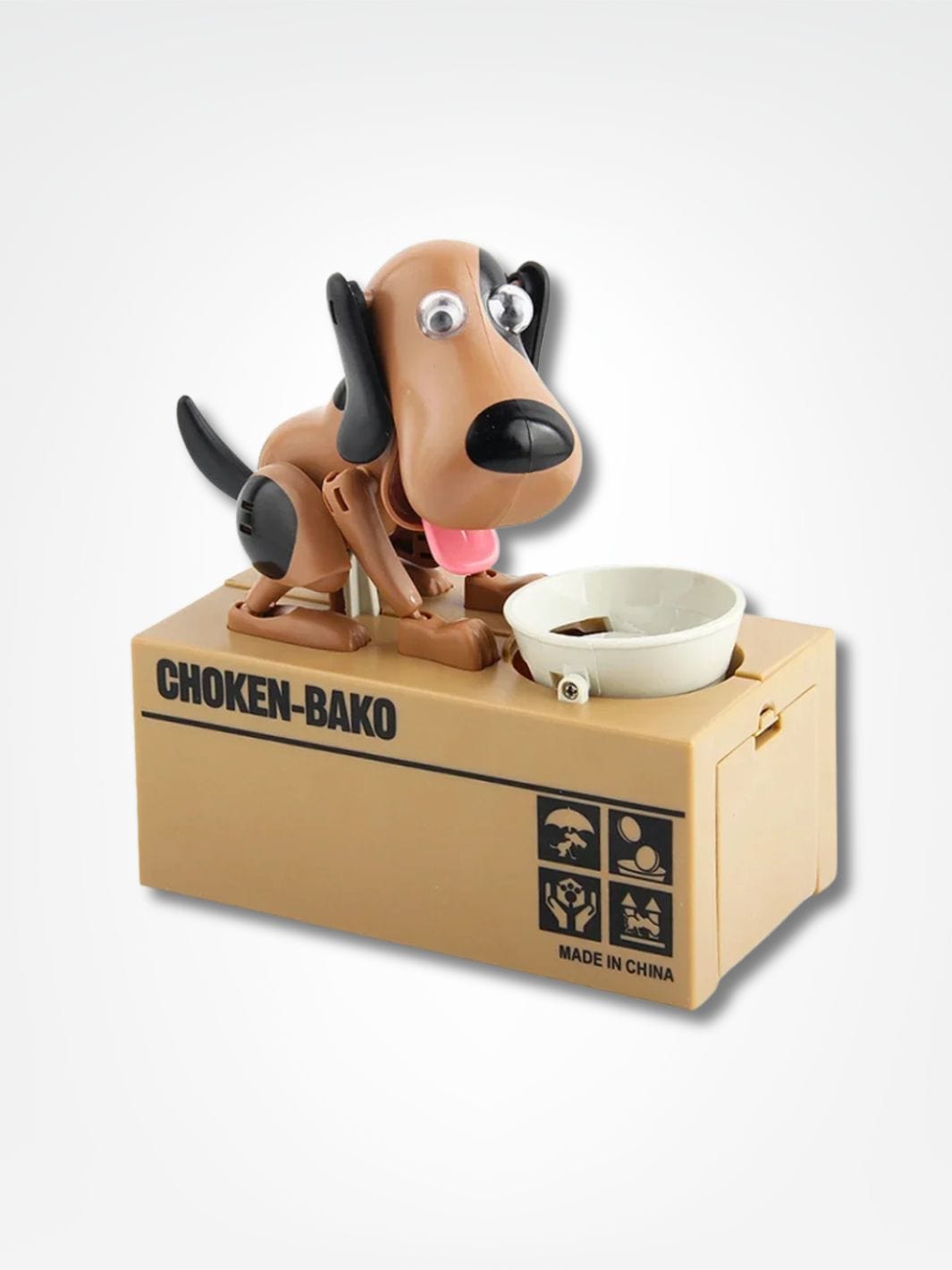 Tirelire chien <br> Le chien affamé Noir & Marron