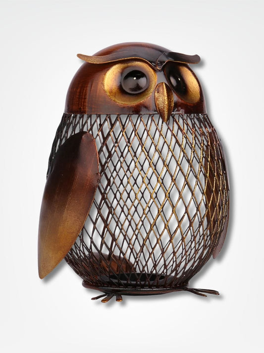 Tirelire chouette hibou <br> La chouette fortune Métal