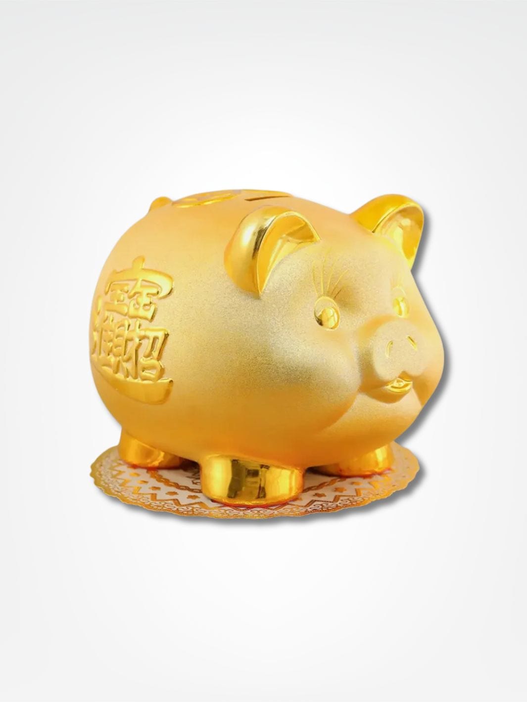 Tirelire cochon ancienne <br> La tradition d'or