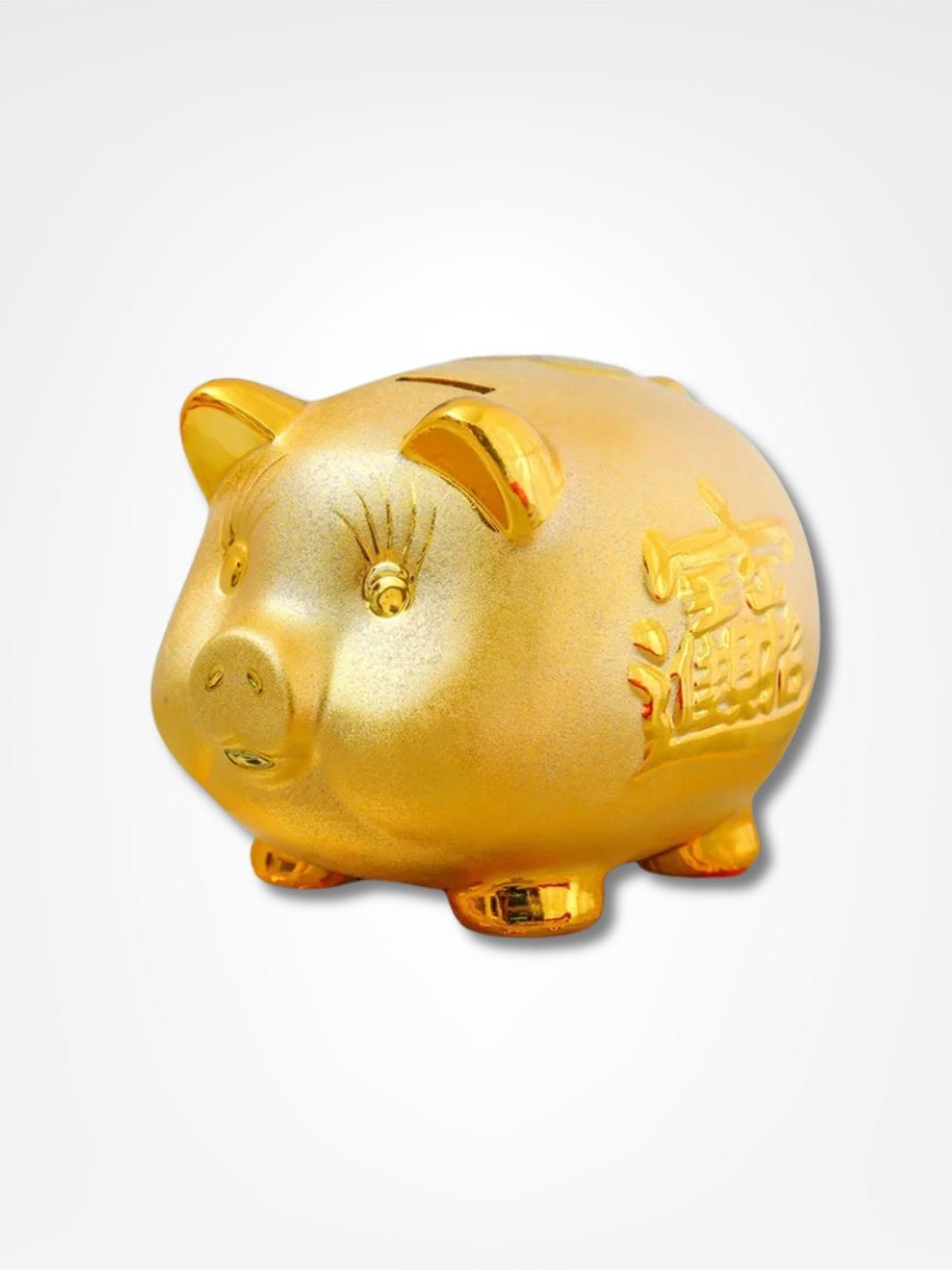 Tirelire cochon ancienne <br> La tradition d'or Or / XS