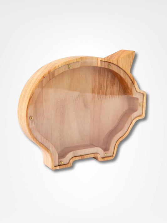 Tirelire cochon bois <br> Naturel & Intemporel Bois clair