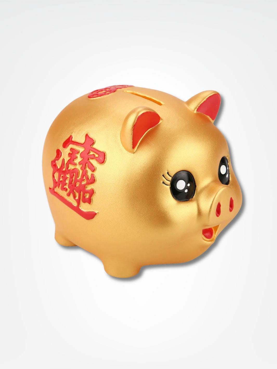 Tirelire cochon chinois <br> Prospérité et Chance Or