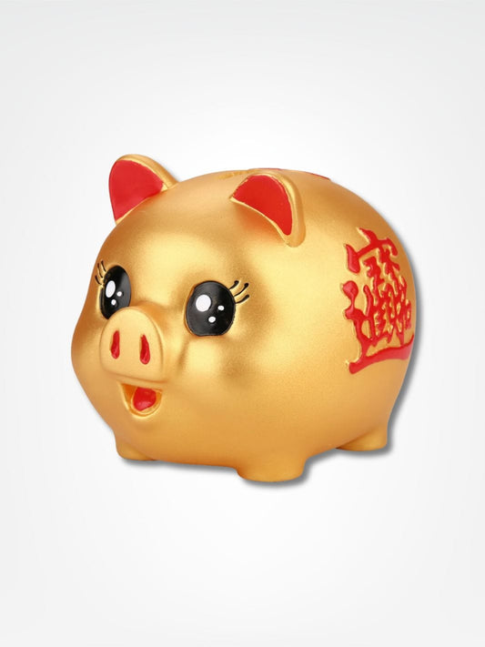 Tirelire cochon chinois <br> Prospérité et Chance Or
