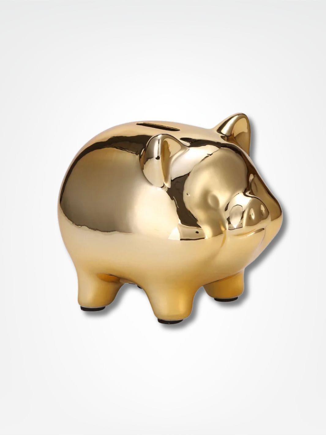 Tirelire cochon en or <br> Économies Brillantes Or