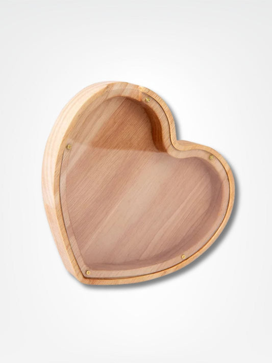 Tirelire coeur <br> Le trésor sentimental Bois clair