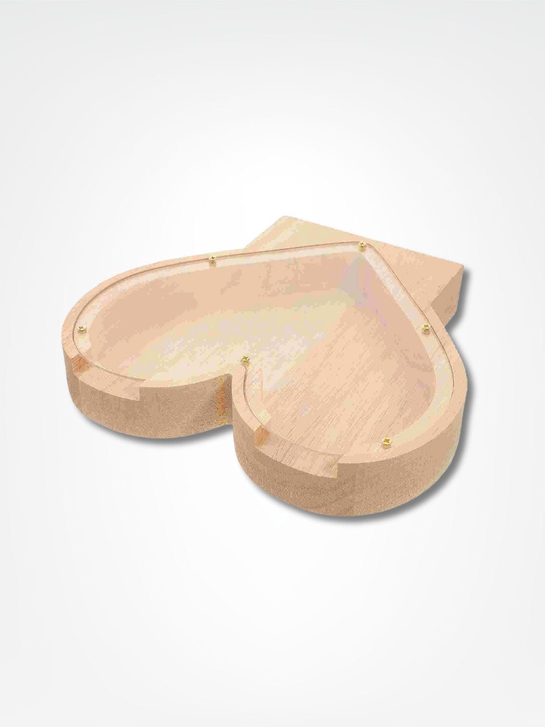 Tirelire coeur mariage <br> Cagnotte d'Amour Bois clair
